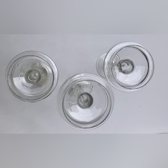 SET OF THREE TWISTED GLASS PILLAR HOLDERS CANDLE 8", 7",6" ELEGANT TWISTED GLASS - Picture 7 of 9